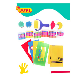 Краски пальчиковые JOVI (Испания), набор, 6 цветов по 125 мл, 9 предметов, клеенка, 566