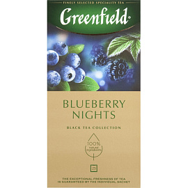 Чай черный Greenfield Blueberry Nights 25 пакетиков (черника, ежевика)