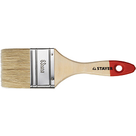 Кисть малярная плоская Stayer из натуральной щетины 63 мм (0101-063)
