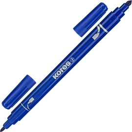 Фломастеры двухсторонние Kores Korellos 10 цветов с вентилируемыми колпачками смываемые