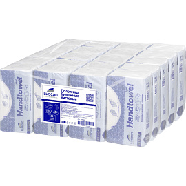 Полотенца бумажные листовые Luscan Professional H2 Z-сложение 2-слойные белые 20 пачек по 190 листов (первичная целлюлоза)