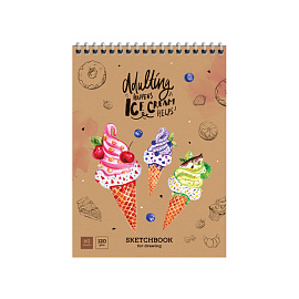 Скетчбук-блокнот 60л., А5 ArtSpace "Сладкая жизнь", на гребне, 120г/м2