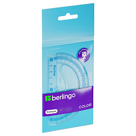 Транспортир 10см, 180° Berlingo "Color", пластиковый, ассорти, европодвес