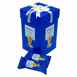 Конфеты мини-рожки в индивидуальной упаковке SORBON "Кокос", 200 г фото Конфеты мини-рожки в индивидуальной упаковке SORBON "Кокос", 200 г