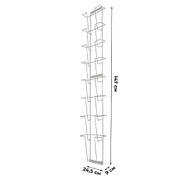 Стойка настенная на 8 лотков А4 (белая, 147х24,5х9 см)