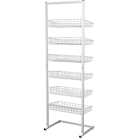 Стойка напольная Attache разборная на 6 лотков (белая, 189x62,5x45 см)