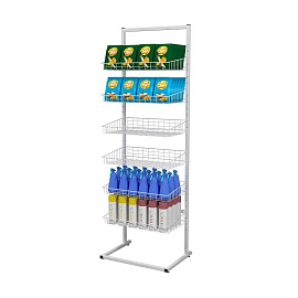 Стойка напольная Attache разборная на 6 лотков (белая, 189x62,5x45 см)