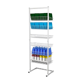 Стойка напольная Attache разборная на 6 лотков (белая, 189x62,5x45 см)