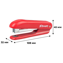 Степлер Комус Prima до 12 листов красный (скобы № 10, с антистеплером)