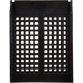 Лоток горизонтальный для бумаг Стамм Strong пластиковый черный решетчатый (2 штуки в упаковке)