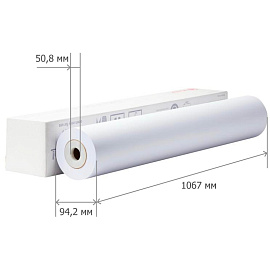 Бумага широкоформатная Комус (ProMega engineer InkJet) 80 г/кв.м, длина 45 м, ширина 1067 мм, диаметр втулки 50.8 мм фото Бумага широкоформатная Комус (ProMega engineer InkJet) 80 г/кв.м, длина 45 м, ширина 1067 мм, диаметр втулки 50.8 мм