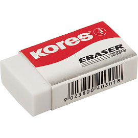 Ластик Kores ПВХ прямоугольный 40x21x10 мм (3 штуки в упаковке)