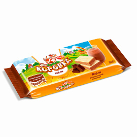 Вафли РОТ ФРОНТ "Коровка" с шоколадной начинкой, 300 г, РФ15002