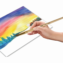 Кисть ПИФАГОР, БЕЛКА, круглая, № 7, деревянная лакированная ручка, с колпачком, пакет с подвесом, 200821