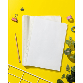 Файл-вкладыш (мультифора) Attache А4 25 мкм рифленый с перфорацией (100 штук в упаковке)