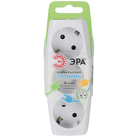 Разветвитель Эра SP-3e-W 3 розетки с заземлением