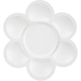 Палитра Луч Цветочек пластиковая белая (6 отделений для красок, 1 отделение для смешивания)