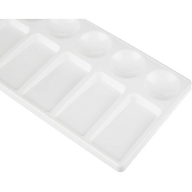 Палитра Луч пластиковая прямоугольная белая (5 отделений для красок, 5 отделений для смешивания)