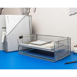 Лоток вертикальный для бумаг Attache 72 мм металлический серебристый