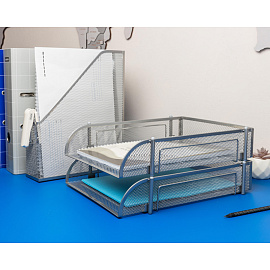 Лоток вертикальный для бумаг Attache 72 мм металлический серебристый