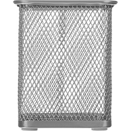 Подставка-стакан для канцелярских принадлежностей Attache серебристая 8x8x10 см