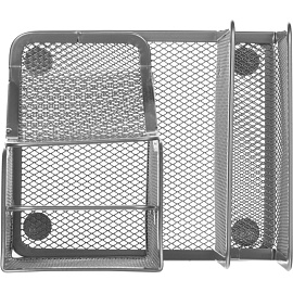Подставка-органайзер для канцелярских принадлежностей Attache 4 отделения серебристая 15x13x7.3 см