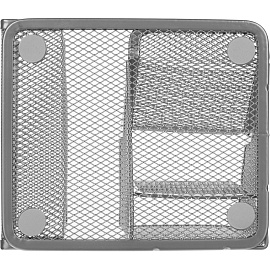 Подставка-органайзер для канцелярских принадлежностей Attache 4 отделения серебристая 15x13x7.3 см