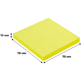 Стикеры Attache Selection 76x76 мм неоновые желтые (1 блок на 100 листов)