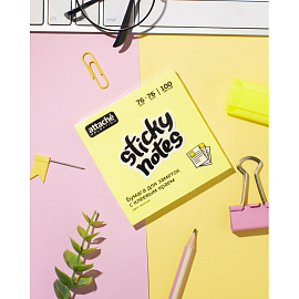 Стикеры Attache Selection 76x76 мм неоновые желтые (1 блок на 100 листов)