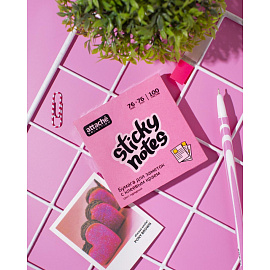 Стикеры Attache Selection 76x76 мм неоновые розовые (1 блок на 100 листов)