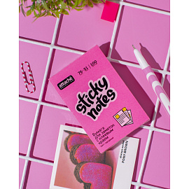 Стикеры Attache Selection 76x51 мм неоновые розовые (1 блок на 100 листов)