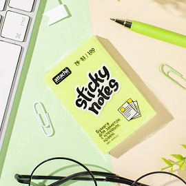 Стикеры Attache Selection 76x51 мм неоновые зеленые (1 блок на 100 листов)