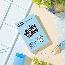 Стикеры Attache Selection 76x51 мм неоновые голубые (1 блок на 100 листов)