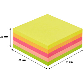 Стикеры Attache Selection 51х51 мм неоновые 5 цветов (1 блок на 250 листов)