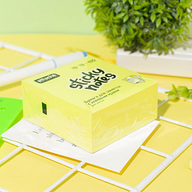 Стикеры Attache Selection 76х76 мм неоновые желтые (1 блок на 400 листов)