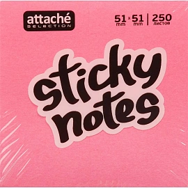 Стикеры Attache Selection Клубничный микс 51х51 мм неоновые и пастельные 4 цвета (1 блок на 250 листов)