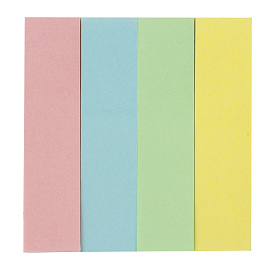 Закладки клейкие пастельные STAFF бумажные, 50х12 мм, 100 штук (4 цвета х 25 листов), европодвес, 127147