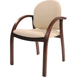 Стул офисный Chairman CH659 бежевый (экокожа, дерево орех) фото Стул офисный Chairman CH659 бежевый (экокожа, дерево орех)