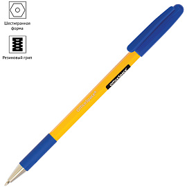 Ручка шариковая OfficeSpace "Yellow Stone" синяя, 0,7мм, грип, штрихкод фото Ручка шариковая OfficeSpace "Yellow Stone" синяя, 0,7мм, грип, штрихкод
