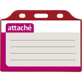 Бейдж ProMega office горизонтальный 93х70 мм красный без держателя (размер вкладыша: 85x55)