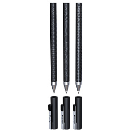 Ручка шариковая Berlingo "DoubleBlack" синяя, 0,7мм, игольчатый стержень