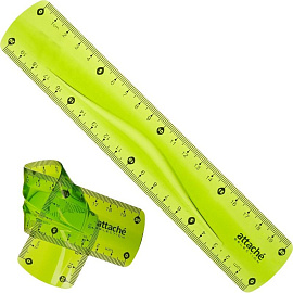 Линейка Attache Selection Flexible 20 см пластиковая зеленая прозрачная
