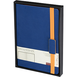 Ежедневник недатированный Bruno Visconti Leggenda искусственная кожа B5 136 листов синий (оранжевый обрез), 3-514/02