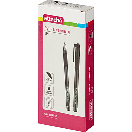 Ручка гелевая неавтоматическая Attache Epic черная (толщина линии 0.5 мм)