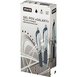 Ручка гелевая автоматическая Attache Selection Galaxy черная (толщина линии 0.5 мм)