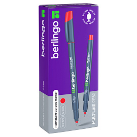 Маркер перманентный для CD/DVD Berlingo "Multiline PE50", красный, 0,5мм