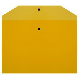 Папка-конверт на кнопке СТАММ А4, 120мкм, пластик, прозрачная, желтая