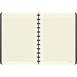 Бизнес-тетрадь А4+, 80л., Berlingo "Instinct", клетка, на кольцах, с возм. зам. блока, 80г/м2, пластик. (полифом) обл., линейка-закладка, фламинго/чер