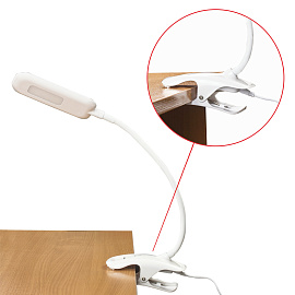 Настольная лампа / светильник SONNEN BR-819C, на прищепке, светодиодная, 8 Вт, белый, 236667