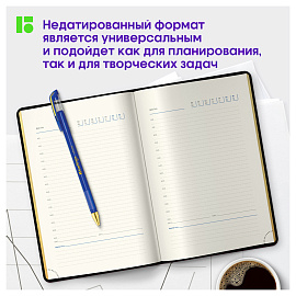 Ежедневник недатированный, А5, 160л., кожзам, Berlingo "xGold", зол. срез, черный